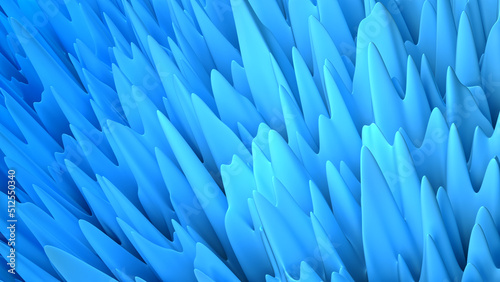 Spiky abstract 3D background. Light blue wallpaper. (ID: 512550340)