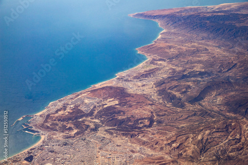 aerial view over seashore of West Africa