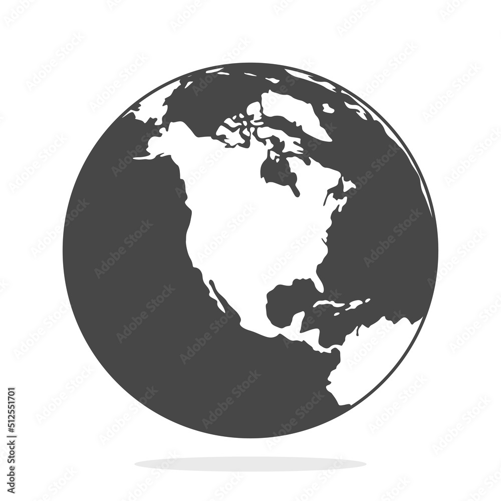 Obraz premium Globe flat design style on white background
