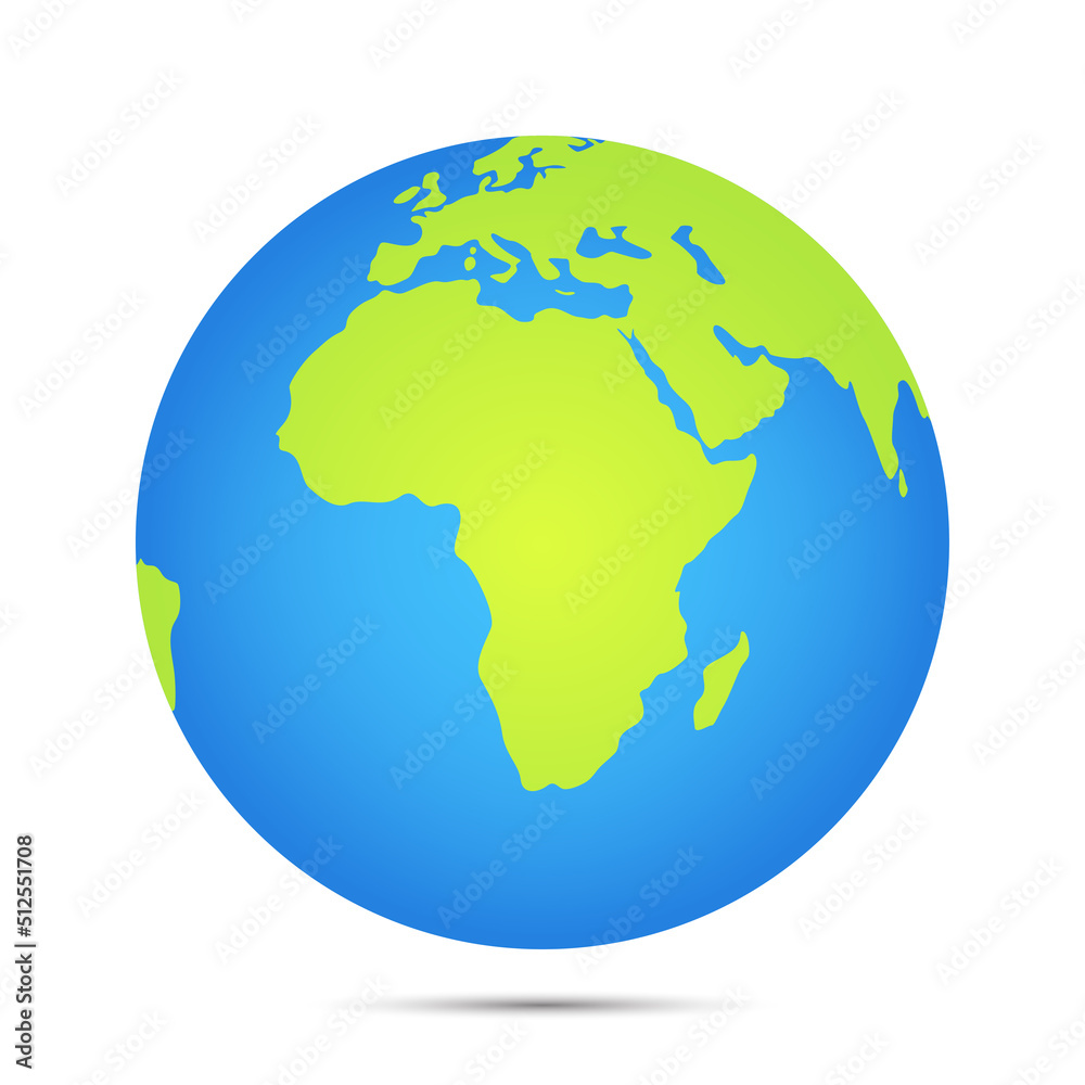 Globe flat design style on white background Globe flat design style on white background