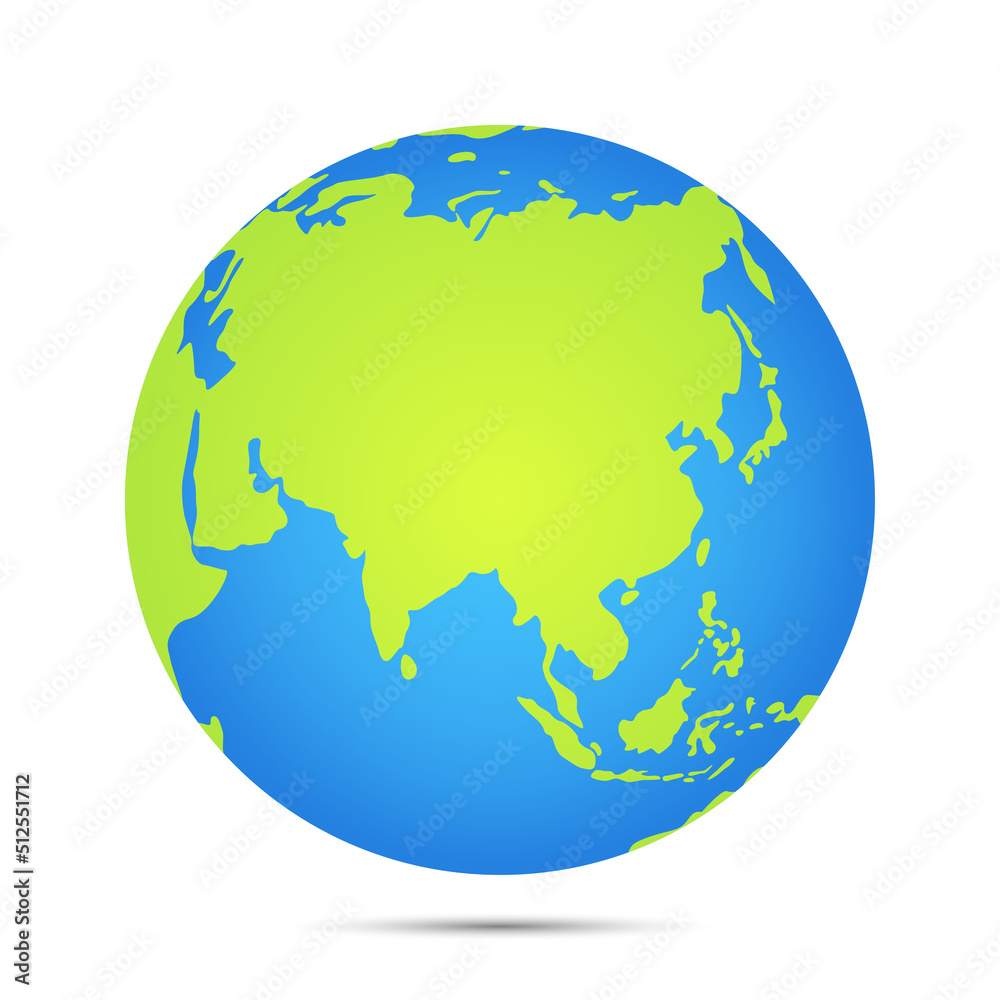 Naklejka premium Globe flat design style on white background