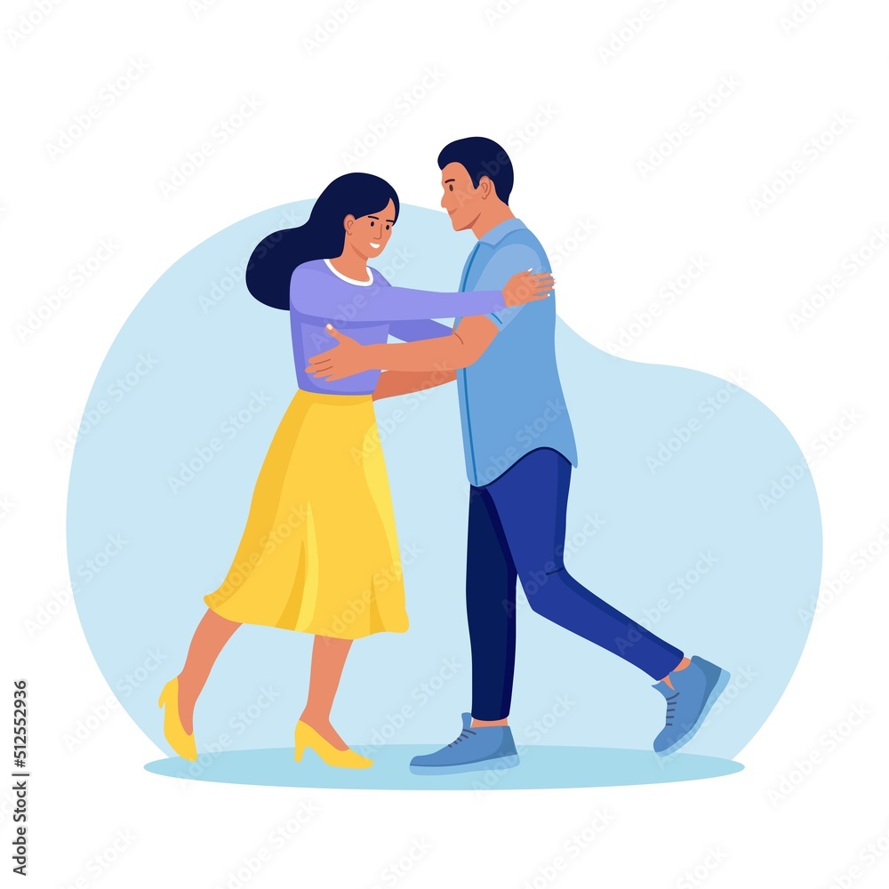 Happy couple of man and woman dancing. Musical active dance. Dancers couple dancing.Romantic date. Dance class. People fall in love Happy couple of man and woman dancing. Musical active dance. Dancers couple dancing.Romantic date. Dance class. People fall in love
