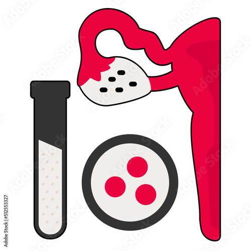 fallopian tube, Beaker containing female Egg and Tube Concept Vector color Icon Design, In Vitro Fertilization Symbol, Pregnancy and obstetrician Sign, Test Tube Baby making Process stock illustration