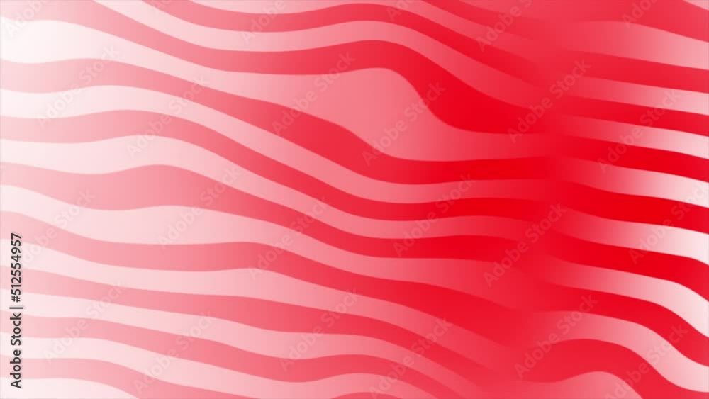 Animated Abstract looped background with red and white color wavy stripes Animated Abstract looped background with red and white color wavy stripes