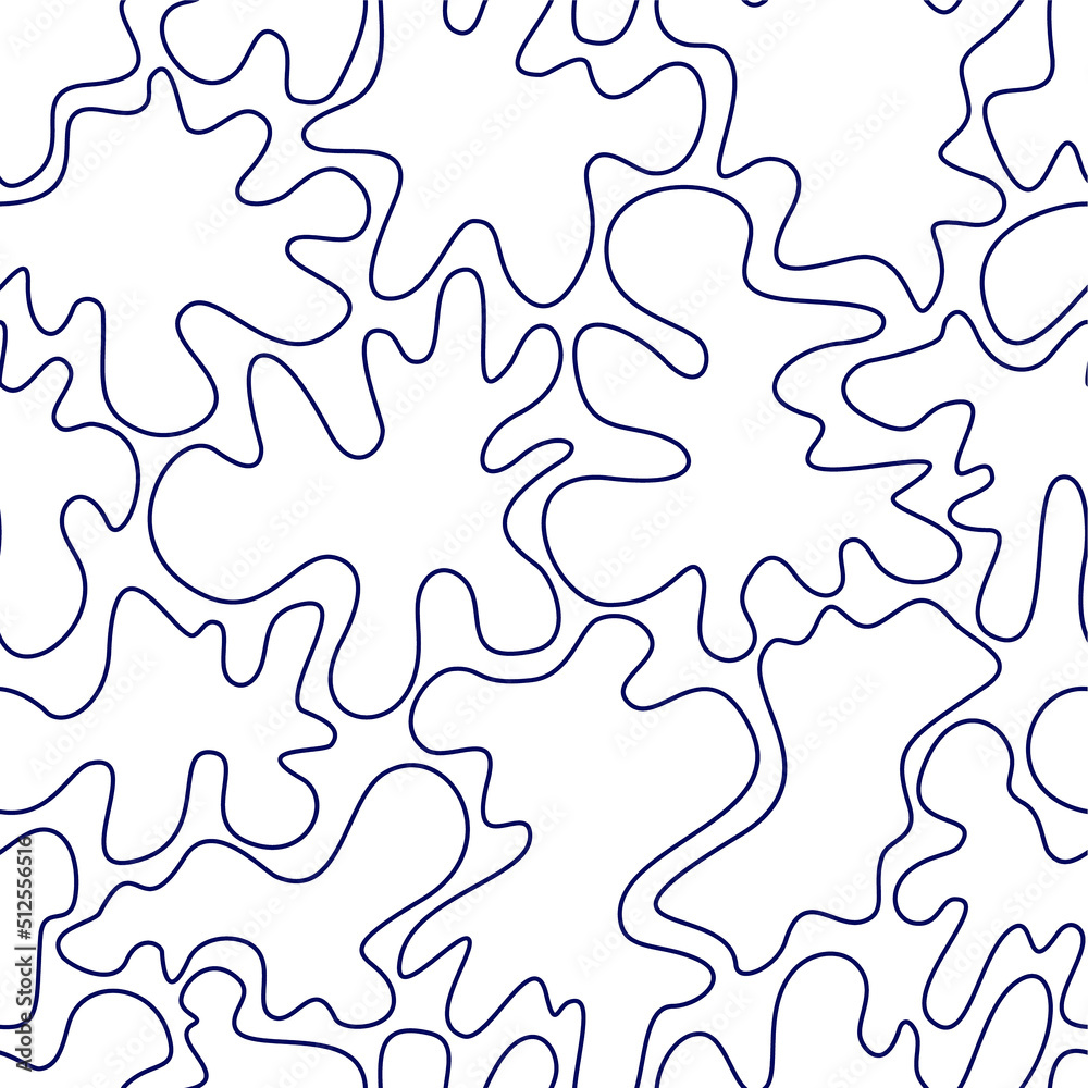 Tangled line seamless pattern. Handwritten doodles. Lines and shapes.