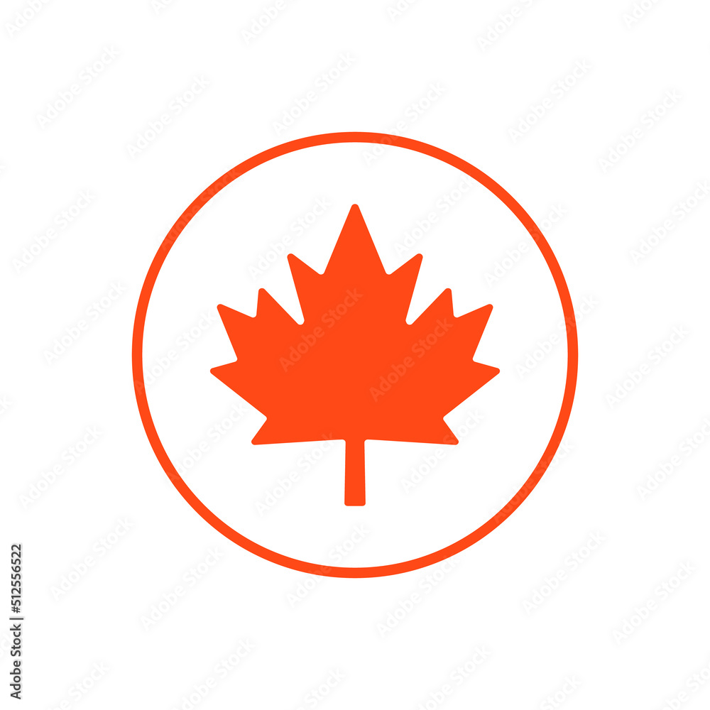 Round Canadian flag coin. Maple Leaf. Vector. Round Canadian flag coin. Maple Leaf. Vector.