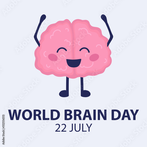 World brain day card, vector illustration
