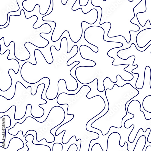 Tangled line seamless pattern. Handwritten doodles. Lines and shapes.