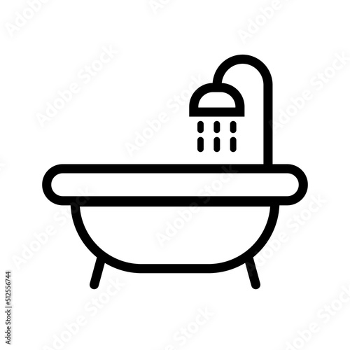 Bath and shower icon. Bath icon. Vector.
