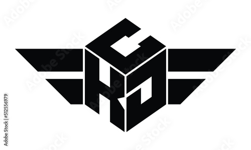 CKD three letter gaming logo in polygon cube shape logo design vector template. wordmark logo | emblem logo | monogram logo | initial letter logo | sports logo | minimalist logo | typography logo |