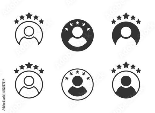 Rating icon set. Business client icon. Customer experience symbol. Vector illustration.