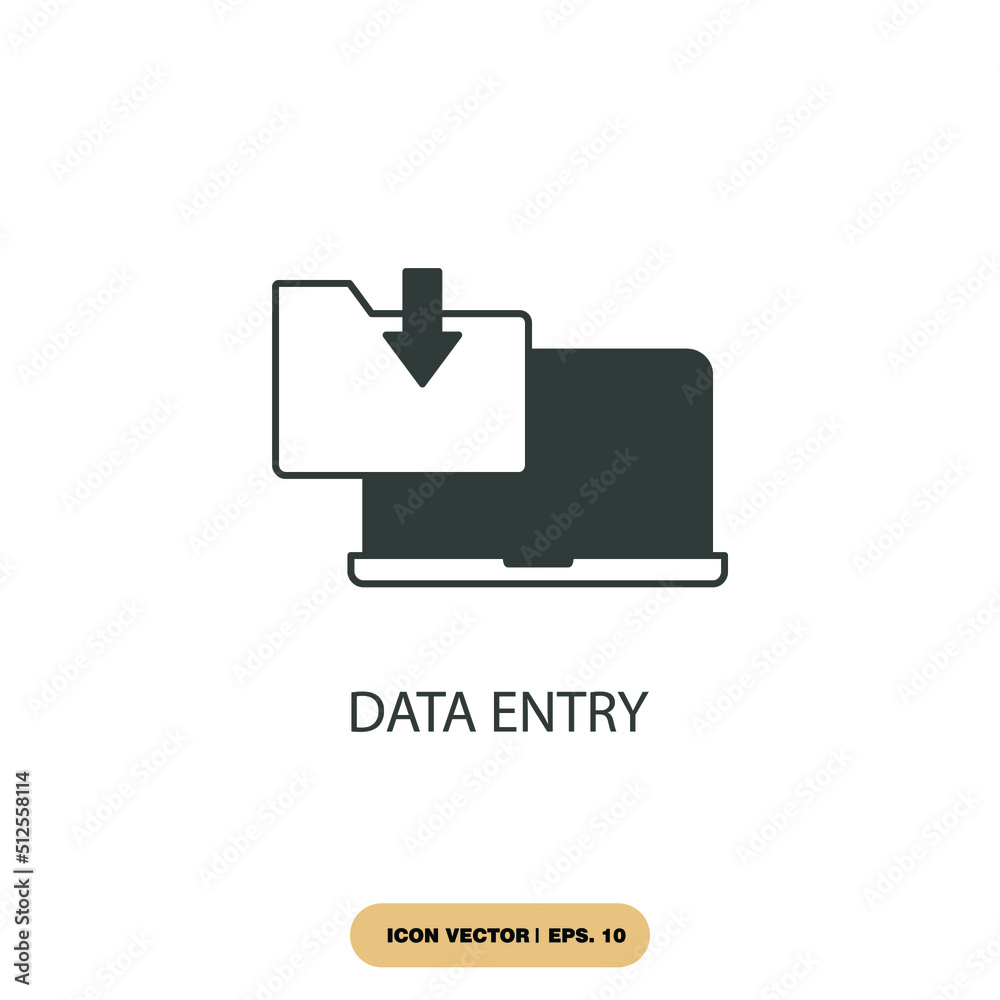 Vetor de data entry icons symbol vector elements for infographic web do ...