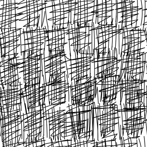 Tangled line seamless pattern. Handwritten doodles. Lines and shapes.