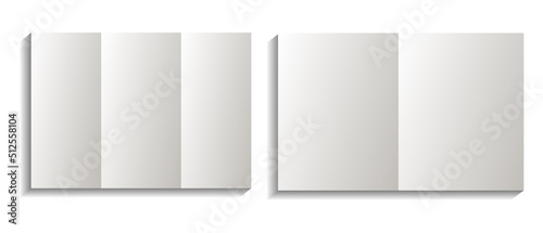 realistic blank white folded paper set collections. 

empty album or book catalog. attaching paperclip 

raster copy.
