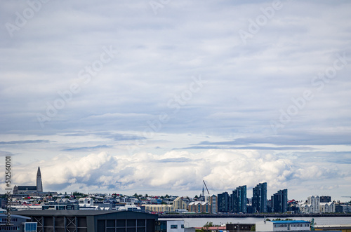 Reykjavik, Iceland skyline with plenty of copy space on top of it