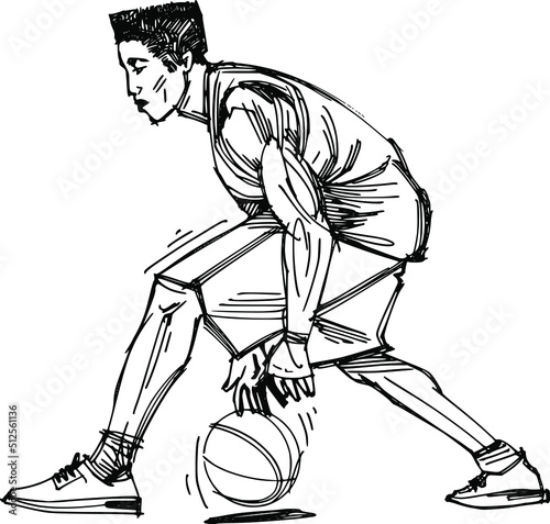 basketball player playing with ball