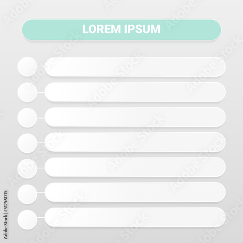Infographic list for banners, web etc. 	
Vector White Banner Steps Infographic List 1 to 7 without text.