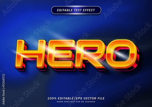 Hero editable text effect. themed elegant color