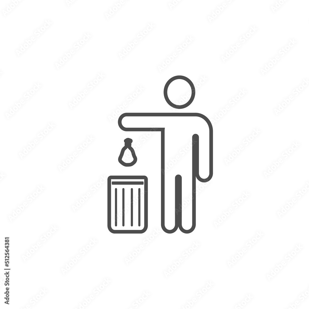 Trash icon isolated on a white background. Vector illustration. Trash icon isolated on a white background. Vector illustration.