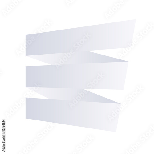White blank folded ribbon banner
