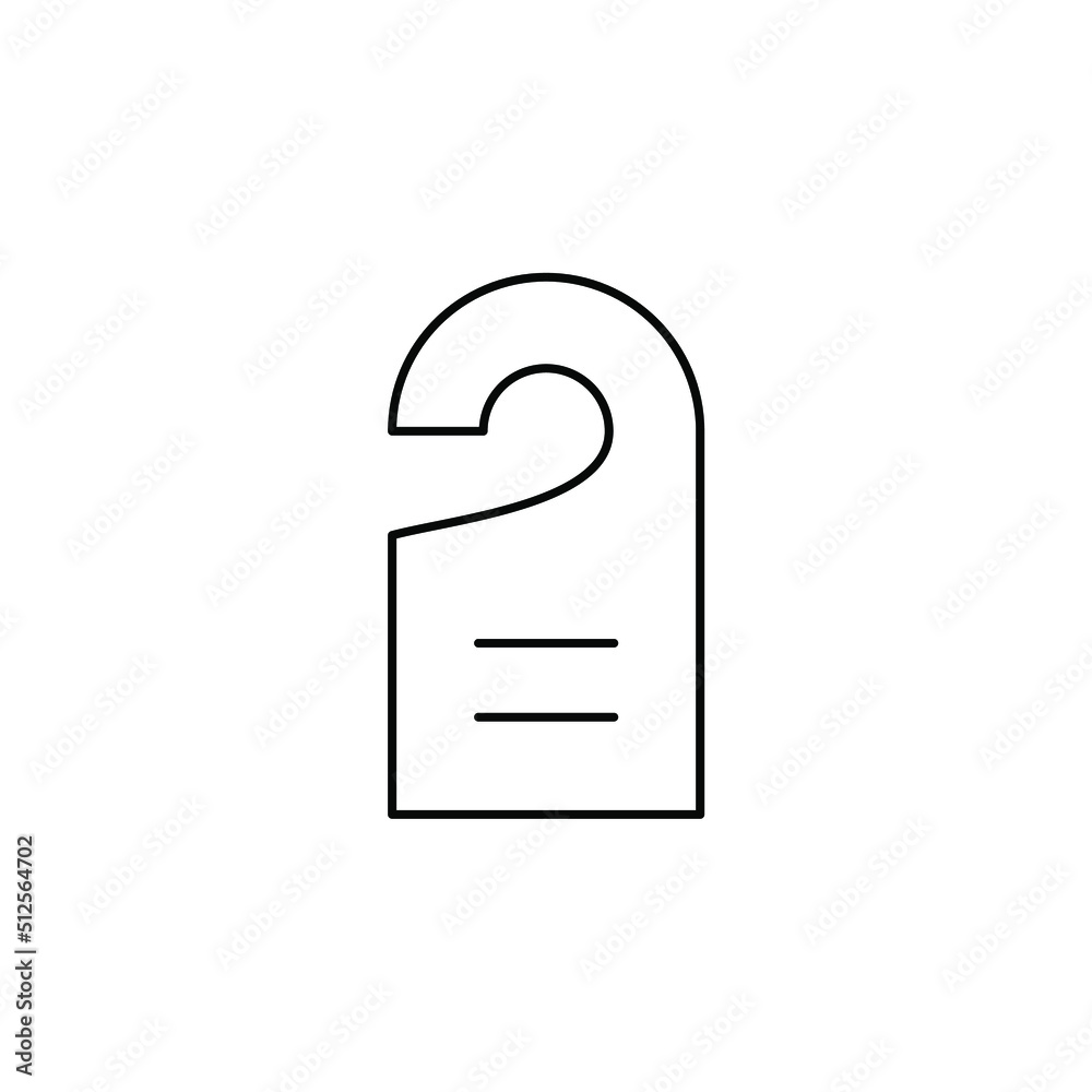 Door Hanger, Hotel Thin Line Icon Vector Illustration Logo Template. Suitable For Many Purposes. Door Hanger, Hotel Thin Line Icon Vector Illustration Logo Template. Suitable For Many Purposes.