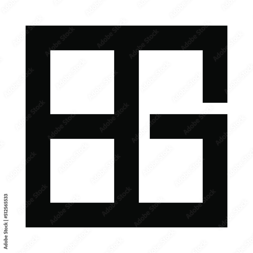 Illustration Graphic of BG abjad logo Illustration Graphic of BG abjad logo