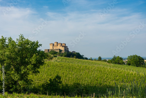 Wonderful view of the Castle of Torrechiara, Parma, Italy