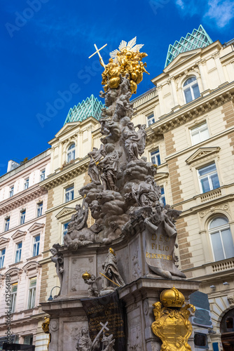 The Plague Column in Vienna historic center, Austria