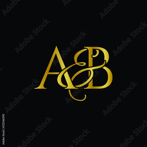 A and B , AB logo initial vector mark , AB luxury logo