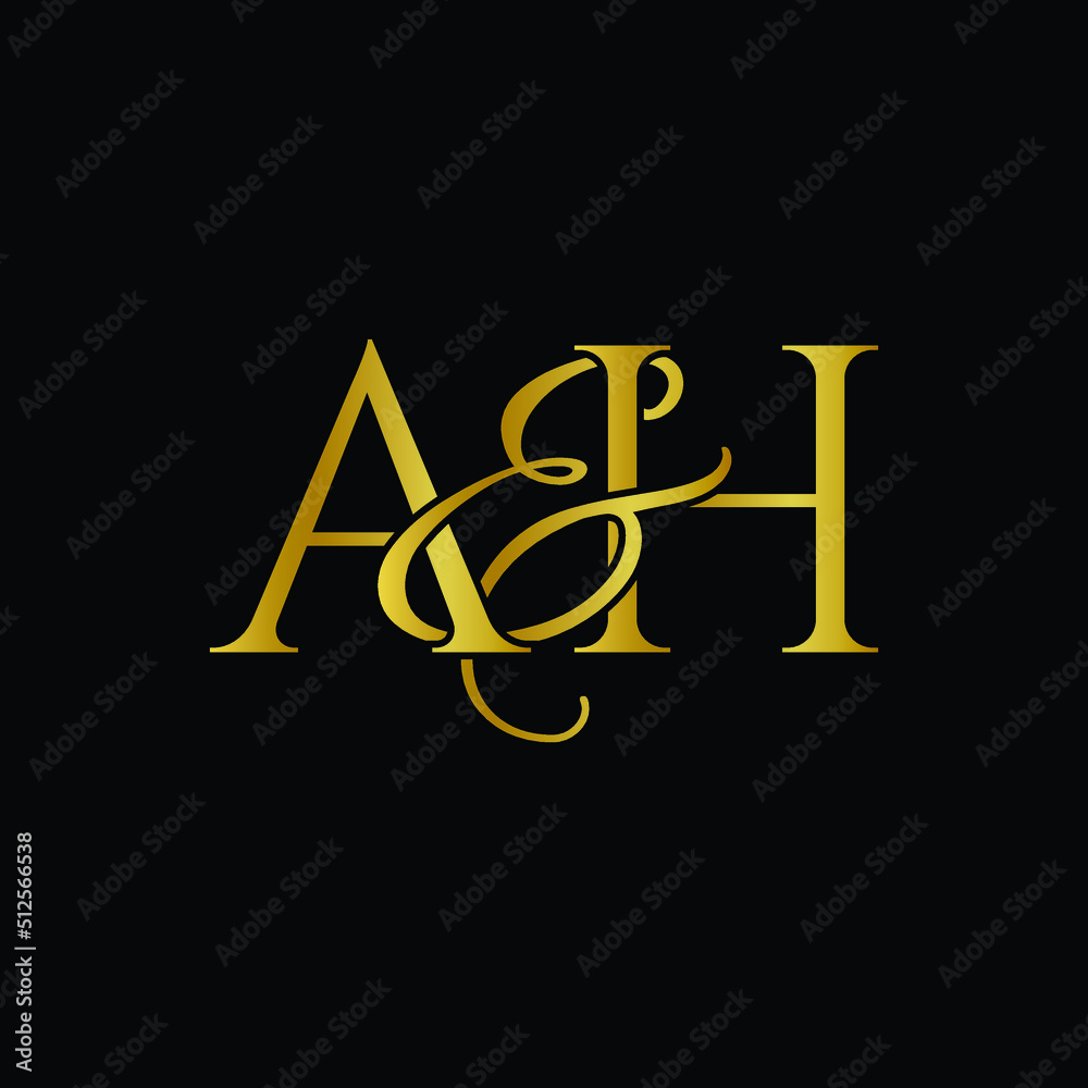 A and H , AH logo initial vector mark , AH luxury logo A and H , AH logo initial vector mark , AH luxury logo