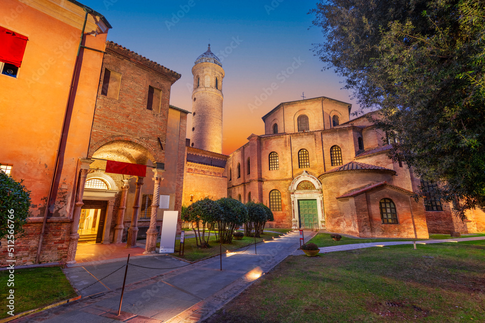 Ravenna, Italy at Basilica of San Vitale in the Evening