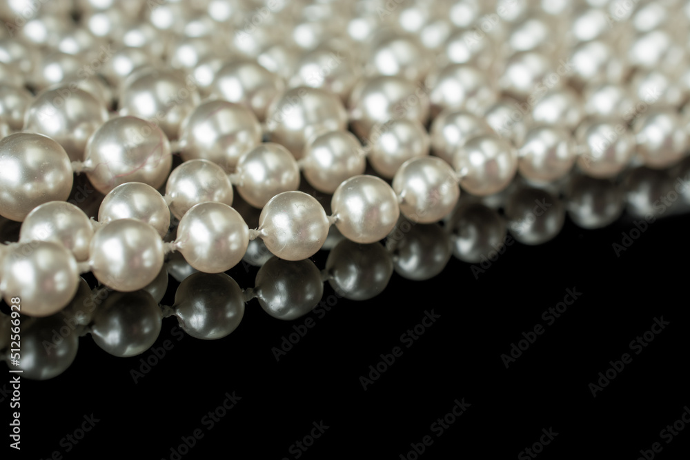 Pearl necklace black white elegant image on black Pearl necklace black white elegant image on black