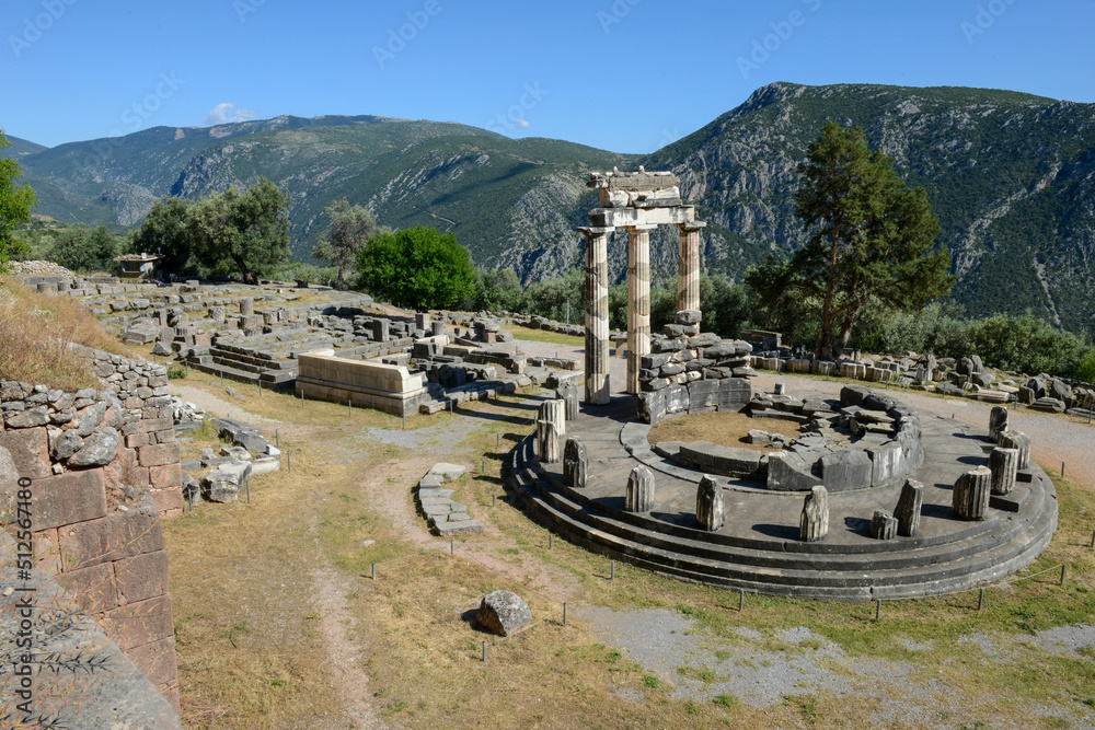 View at the archaeological site of Delfi in Greece