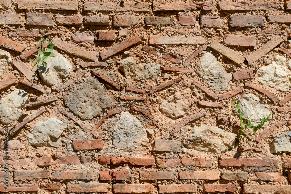 Fototapeta premium Stone wall at the archaeological site of Delfi in Greece
