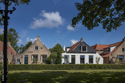 Houses.  Street. Village at Schiermonnikoog waddeneiland. Netherlands. Waddenzee. Coast