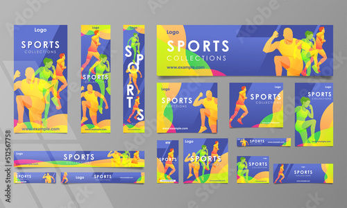 Banner Design Set Template with Sports Concept