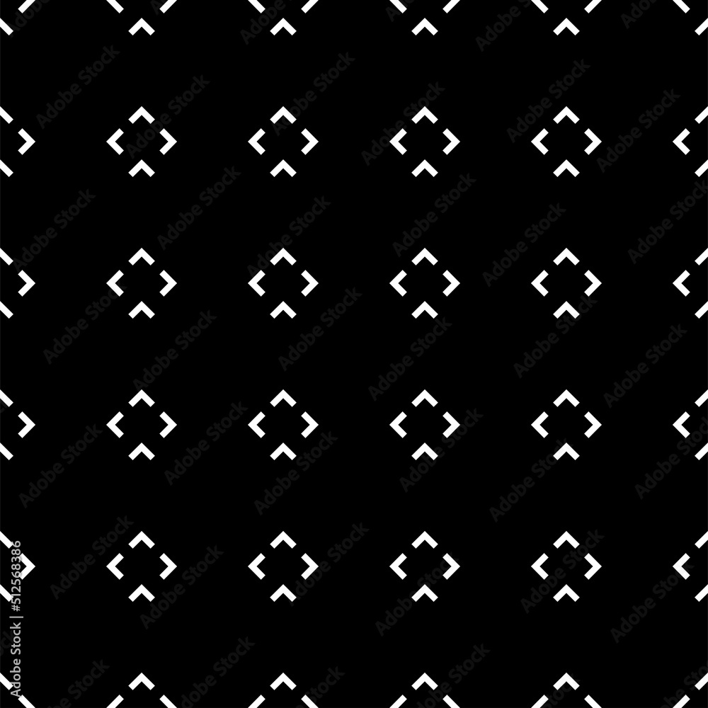 Vector. Black and white abstract ethnic seamless pattern. Background of angle brackets. Mosaic. Design of packaging paper, textile printing, web design, cover, advertising and typographic products. Vector. Black and white abstract ethnic seamless pattern. Background of angle brackets. Mosaic. Design of packaging paper, textile printing, web design, cover, advertising and typographic products.