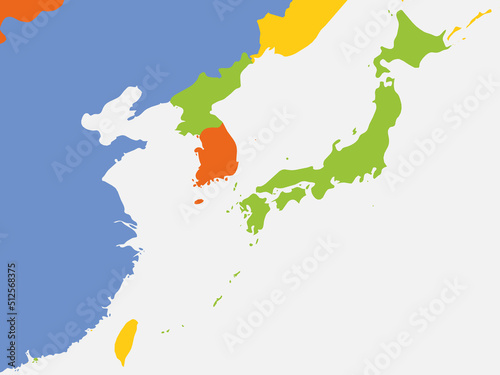 Political map of eastern Asia