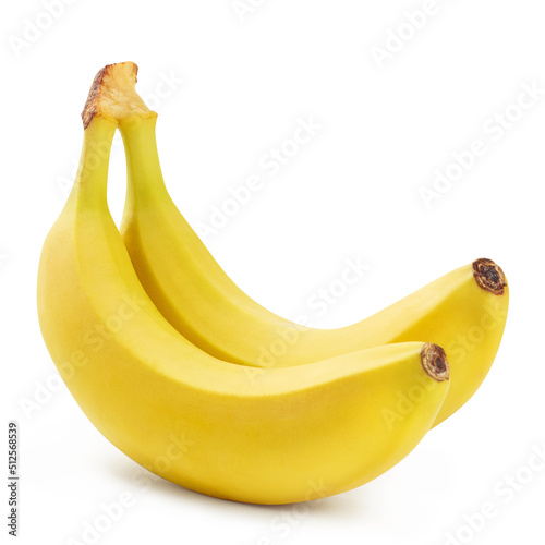Two delicious bananas, isolated on white background