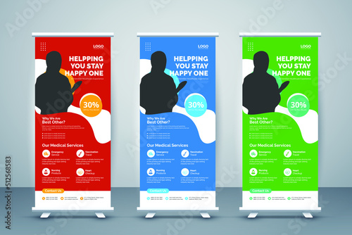 Medical Health Care Roll Up Banner, Stand Banner template
