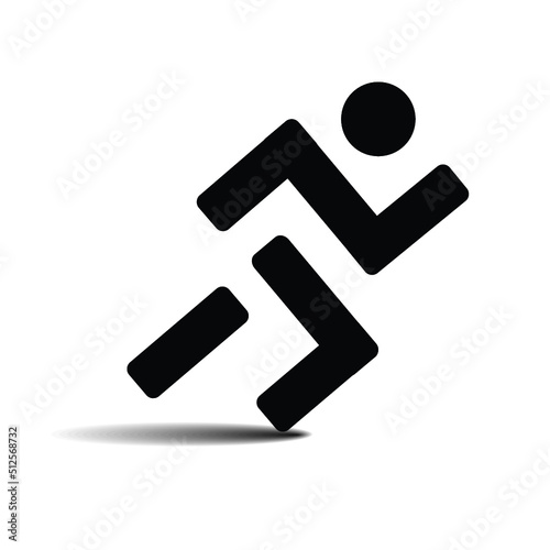 running human logo isolated on a white background photo