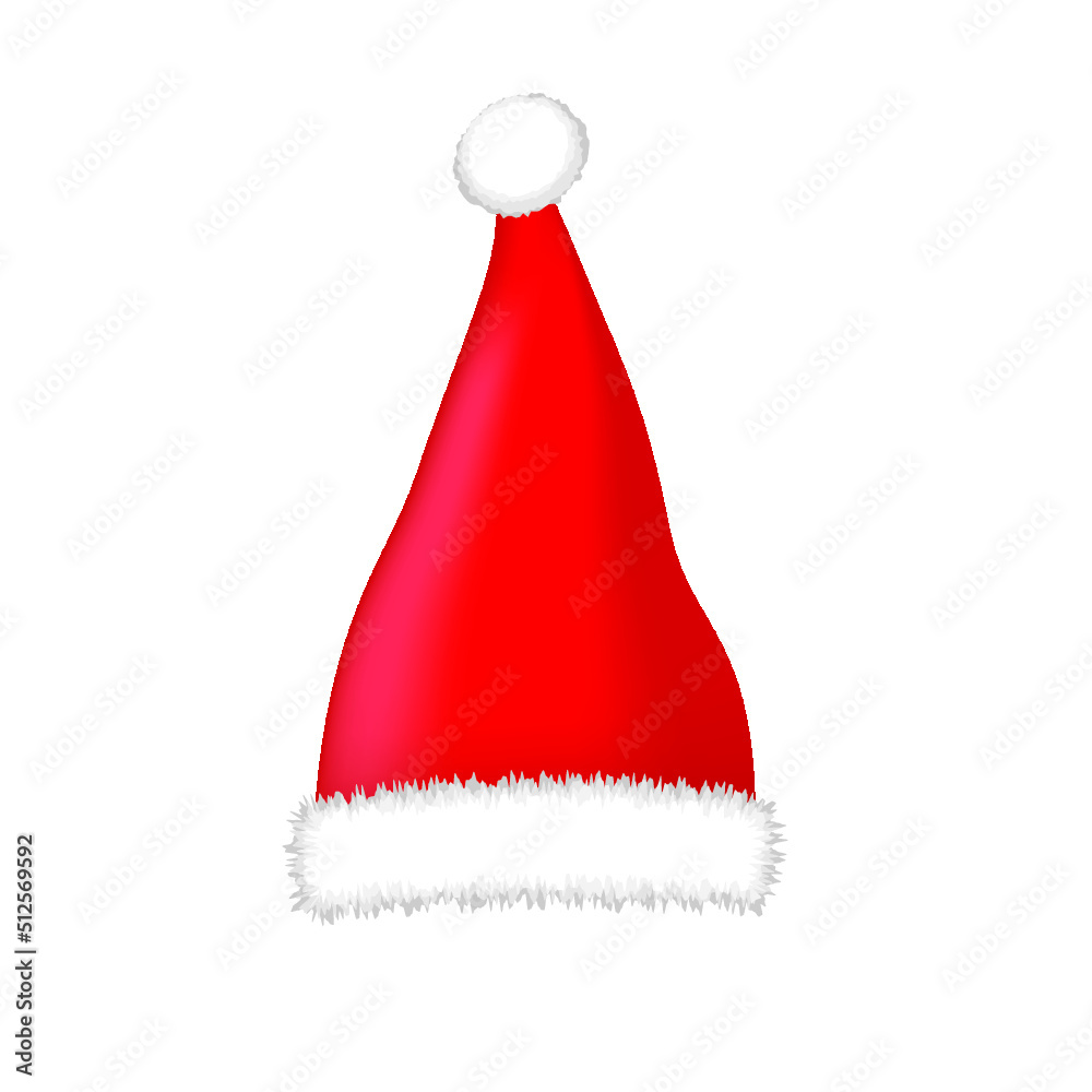 Red santa hat isolated on a white background Red santa hat isolated on a white background