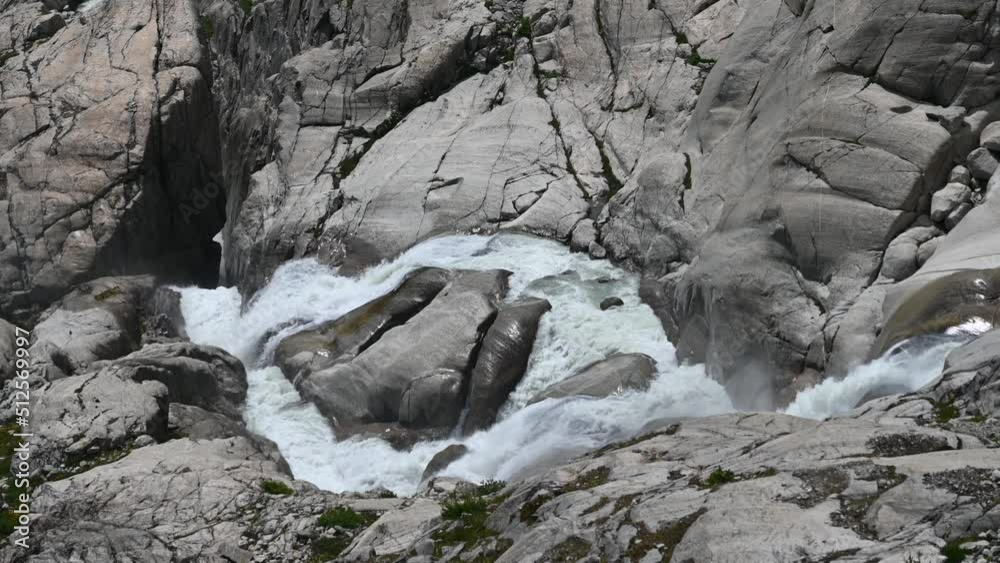 source of the rhone: small river at the top of the alps which crosses the rock and leaves the glacier, Switzerland source of the rhone: small river at the top of the alps which crosses the rock and leaves the glacier, Switzerland
