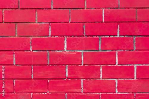 Old red paint brick wall texture stone color background rough