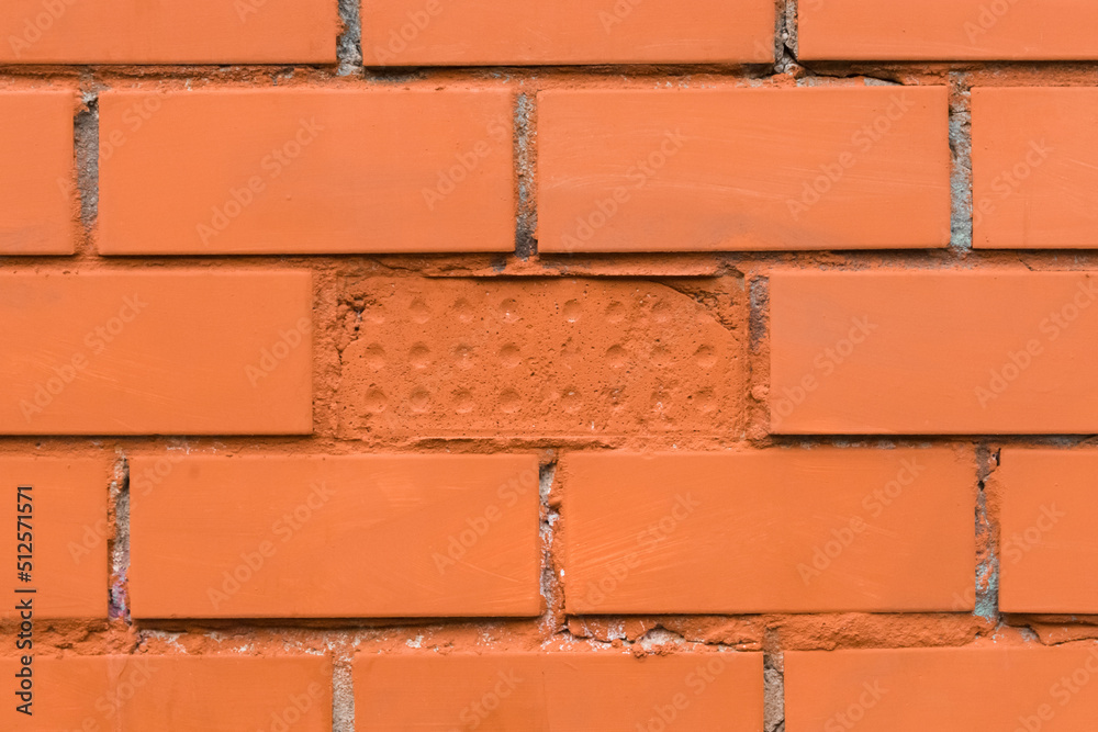 Obraz premium Old orange brick wall texture stone color background