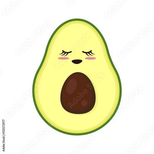 Cute avocado with a smile 