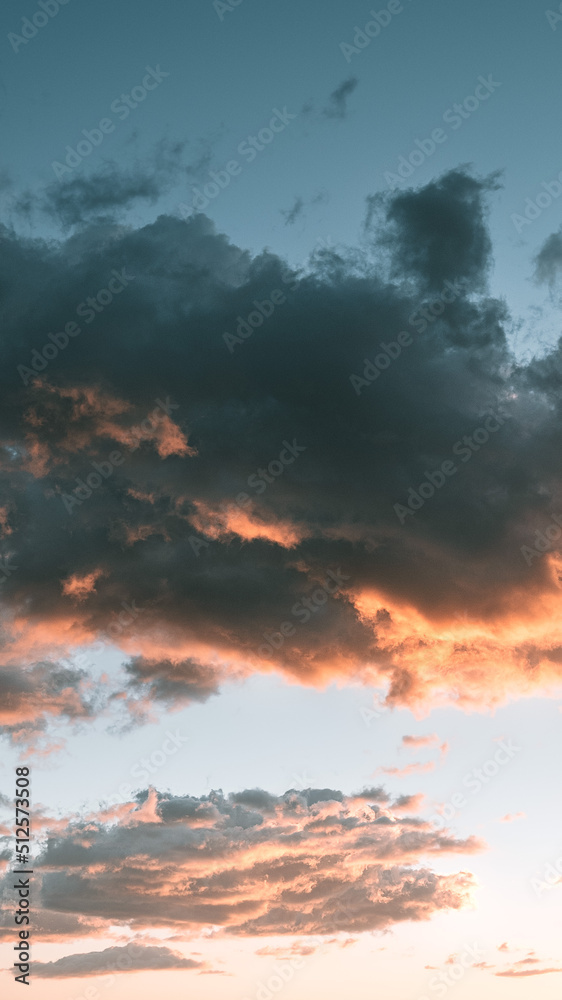 Close Up of Clouds Above Sunrise