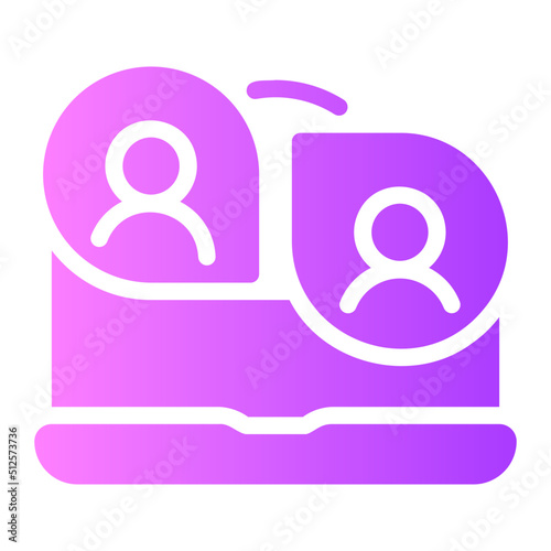 video chat glyph icon
