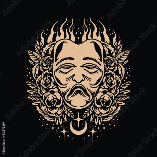 fake smile tattoo vector design