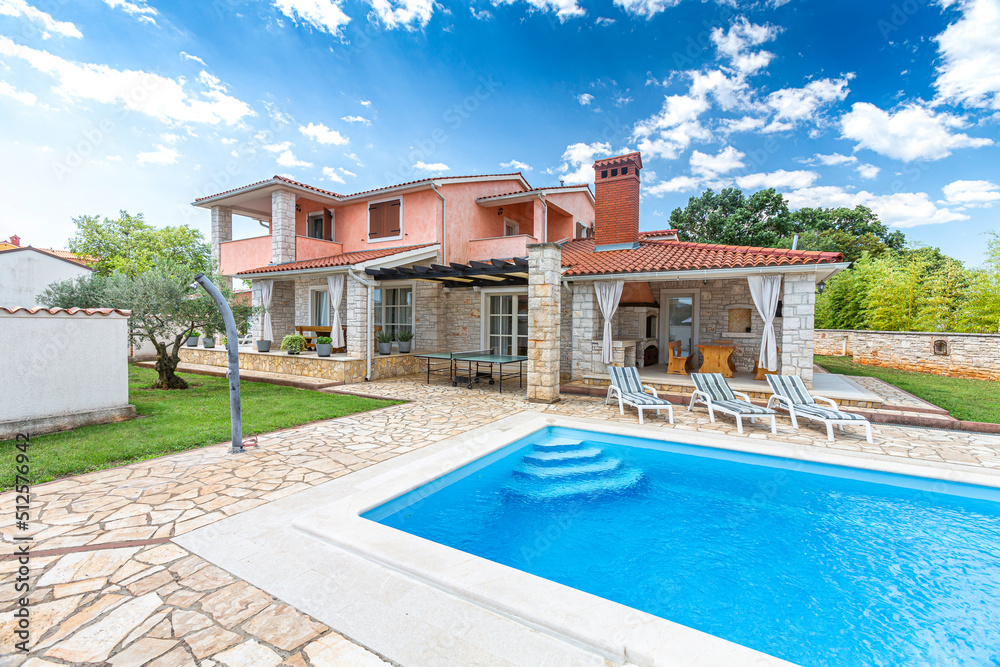 Croatia, Istria, Pula, holiday house with garden and pool